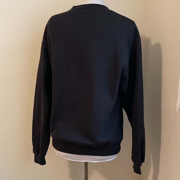 NWOT Embroidered Black Champion Sweatshirt Medium w/ “Exile” - Picture 5 of 8